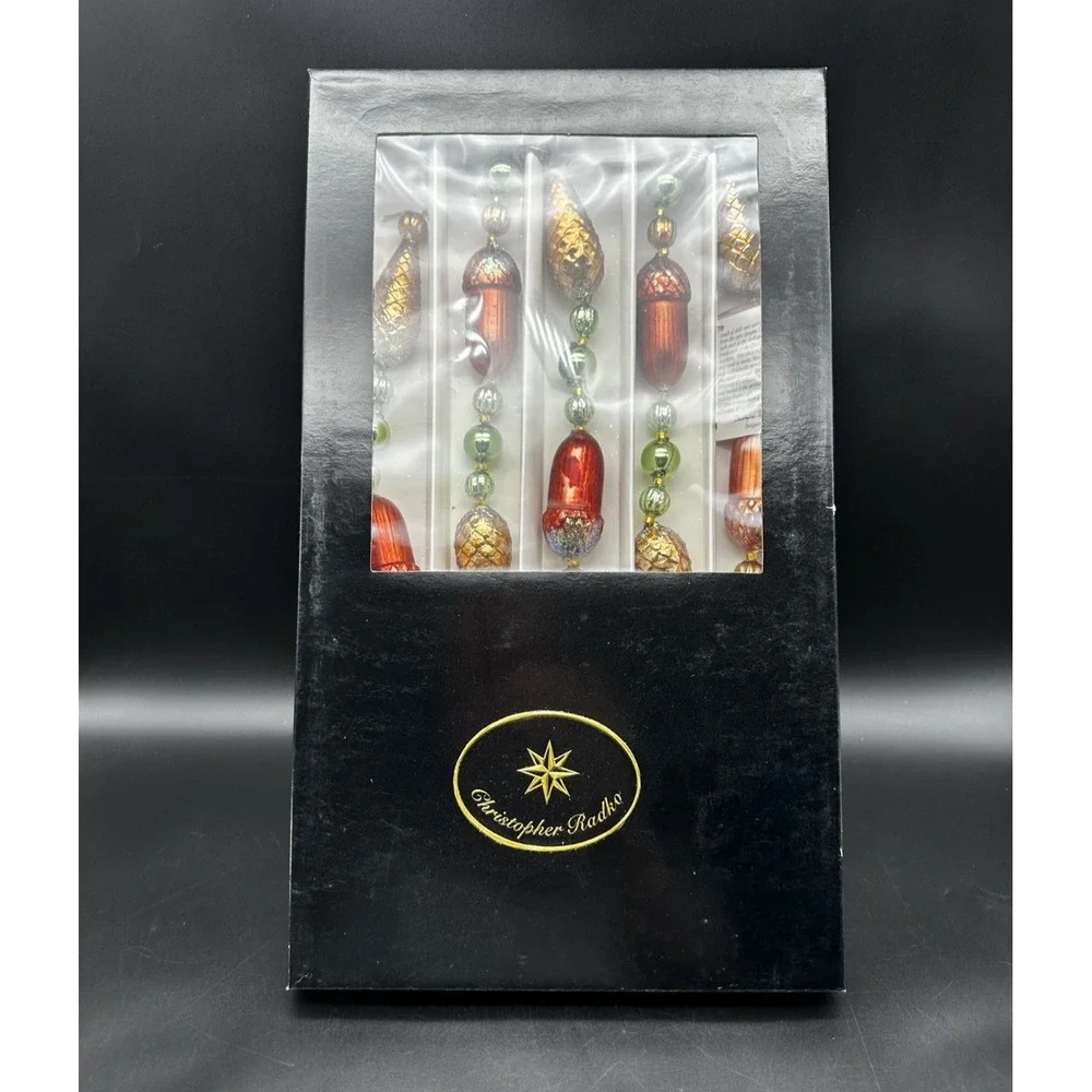 CHRISTOPHER RADKO EMERALD NUTS & BERRIES‎ GARLAND ACRONS PINE CONE 98-717-0 6'